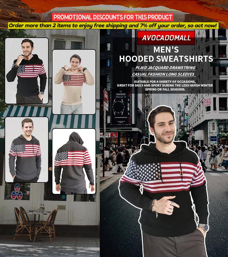 Mens-Hooded-Sweatshirt-Casual-Long-Sleeve-Drawstring-Waffle-Knit-Pullover-Hoodies-G710-Product-Three-Colors