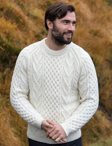 Men's Hand-knit Chevron Sweater 