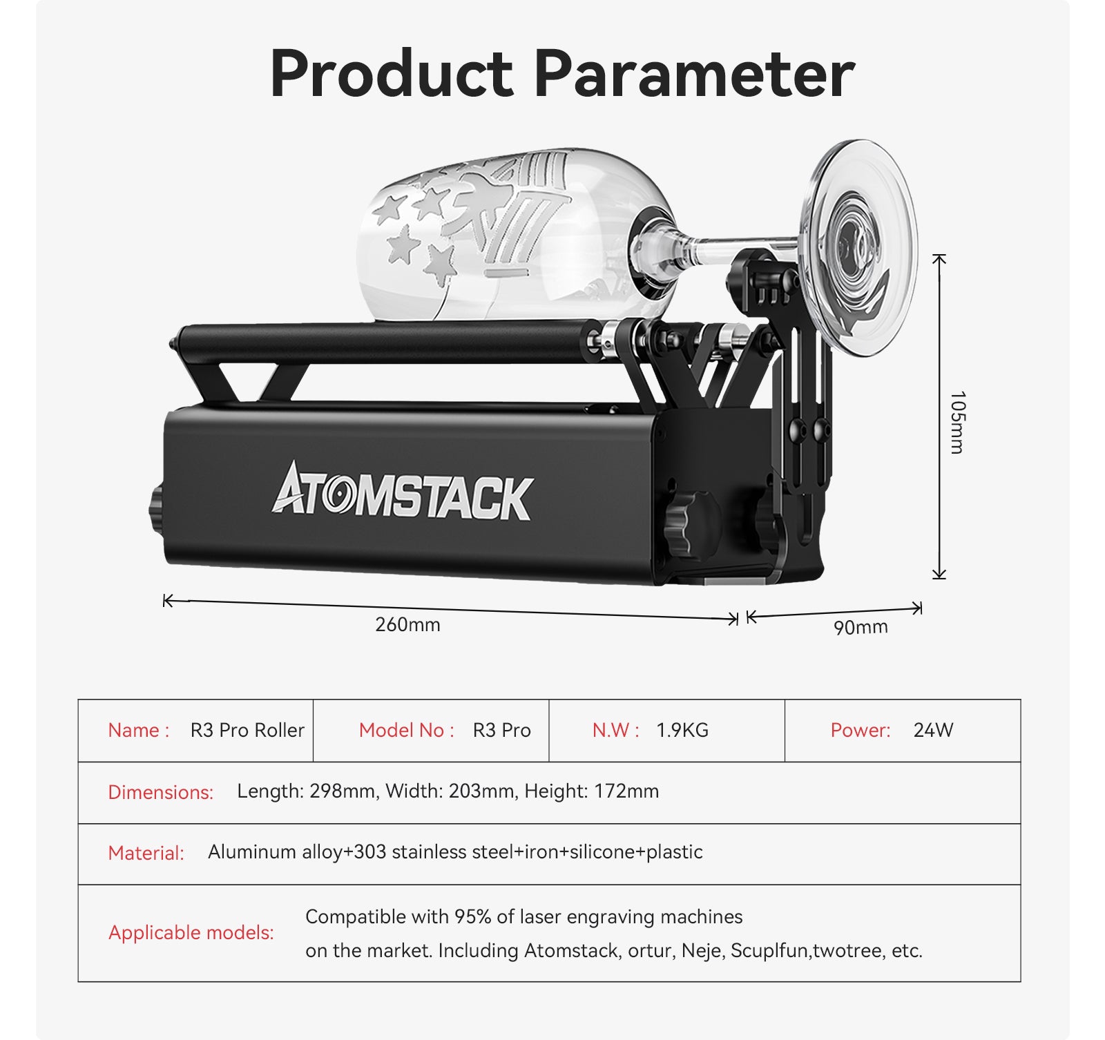 buy atomstack 3r pro roller diameter