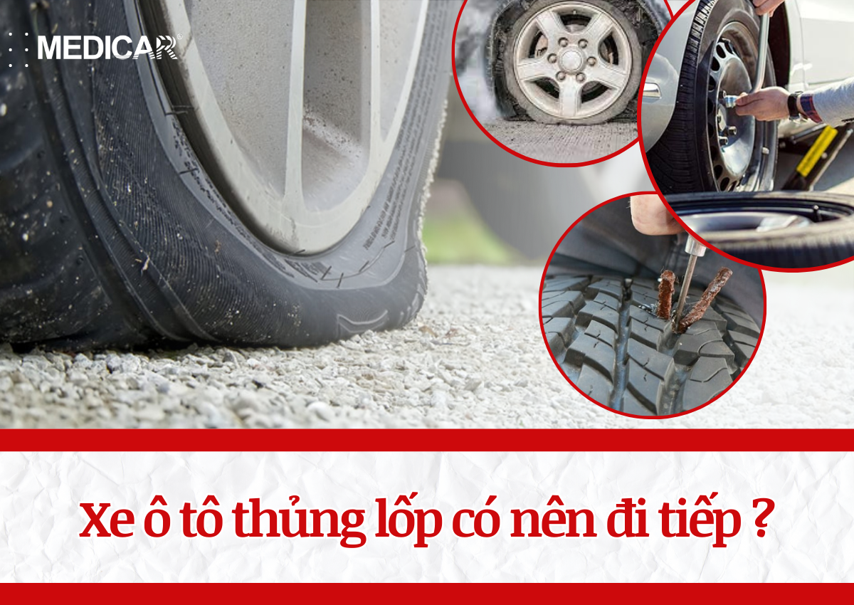 Xe ô tô thủng lốp có nên đi tiếp