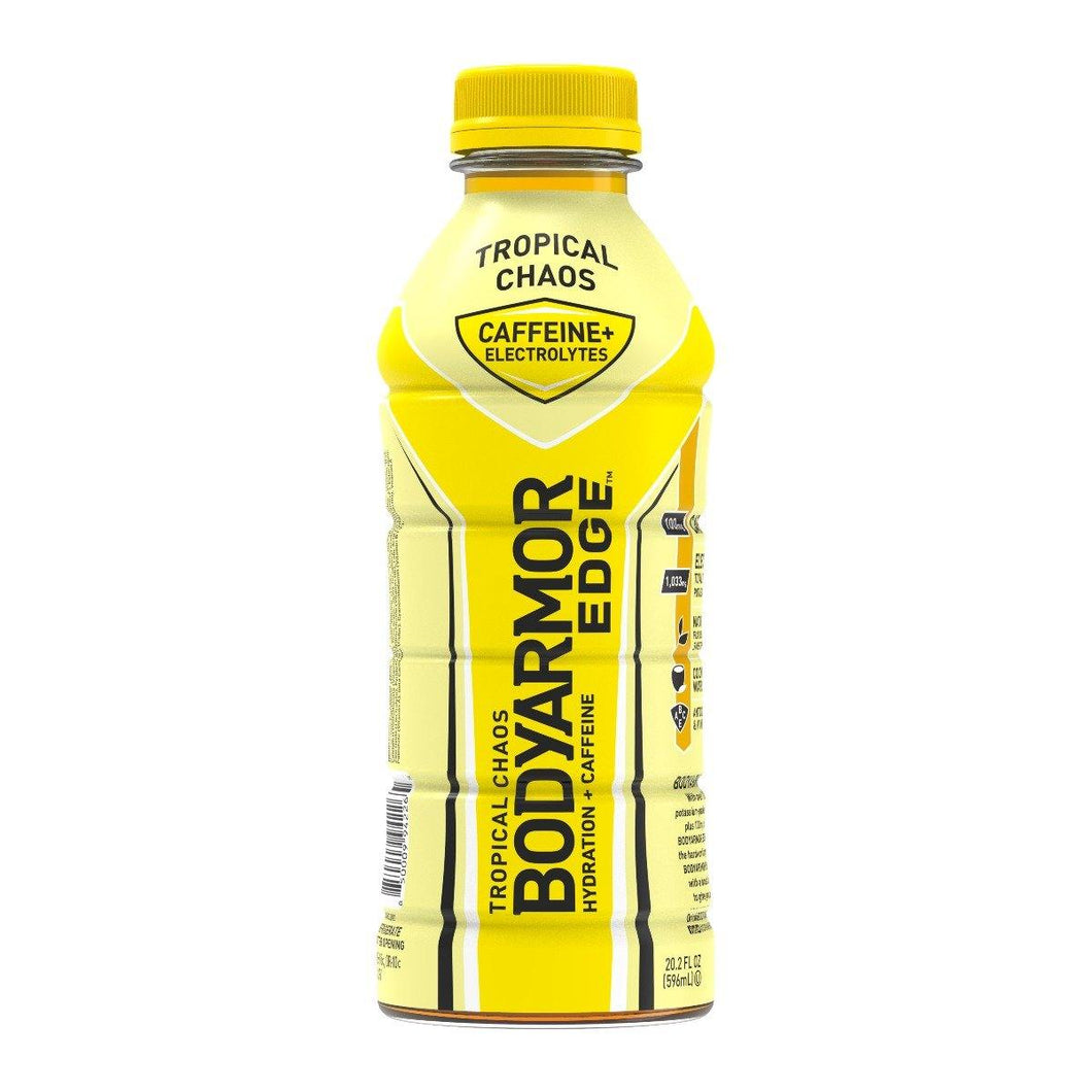 BodyArmor EDGE Hydration Sports Drink with Caffeine + Electrolytes, Tropical Chaos, 20oz (Pack of 12) - Oasis Snacks