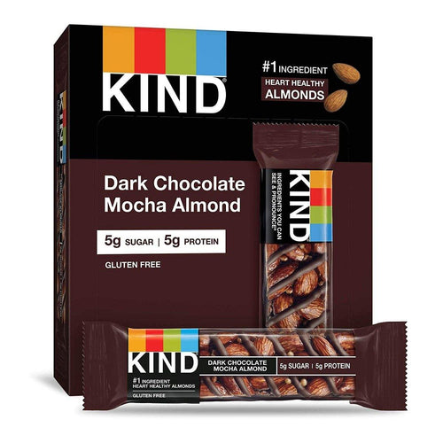 KIND Bars, Dark Chocolate Mocha Almond, 1.4oz (Pack of 12) - Oasis Snacks