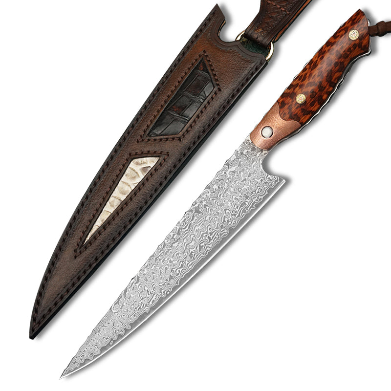 Custom Damascus Chef Knives 3pc Set VG10 Resin Cast Burl Handle, Unique Chef  Knife Pinecone Kitchen Knife, Best Chef Gift 