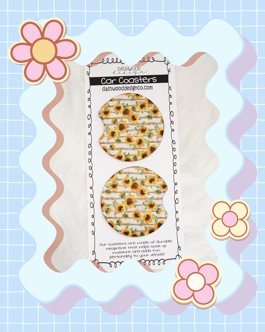Sunflower Car Coasters
