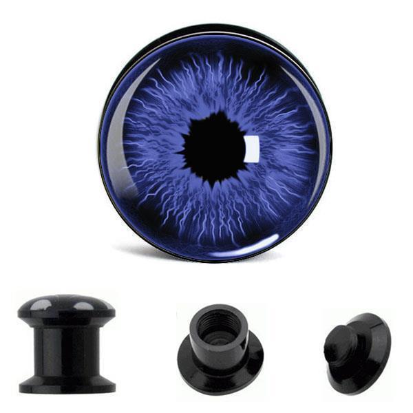 Schraub+Plug+Acryl+Auge+blau+Pupille+Tunnel+Expander+Piercing+Ohrschmuck