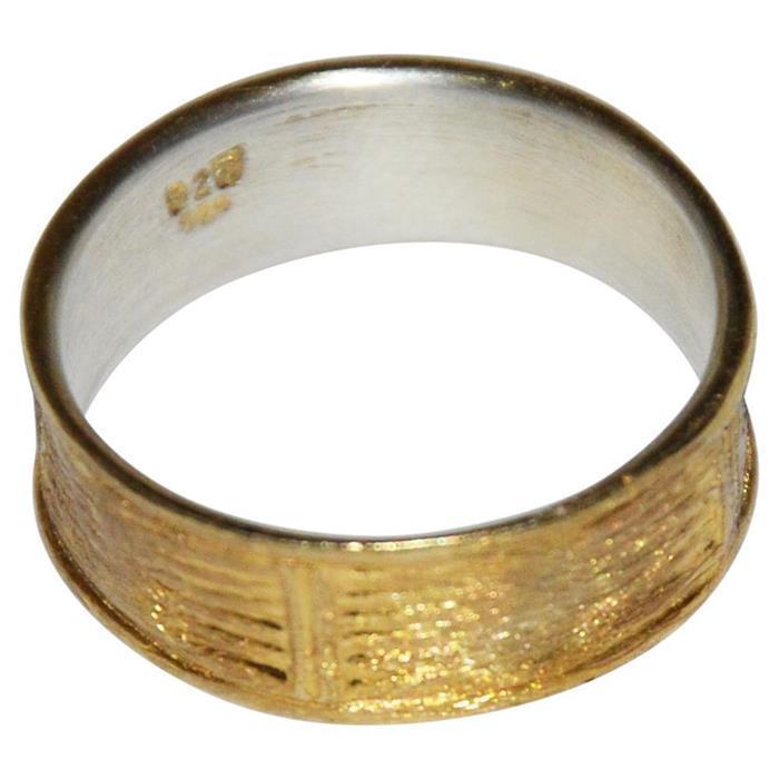 Ring+vergoldet+925+Sterlingsilber+Bandring+Segmente