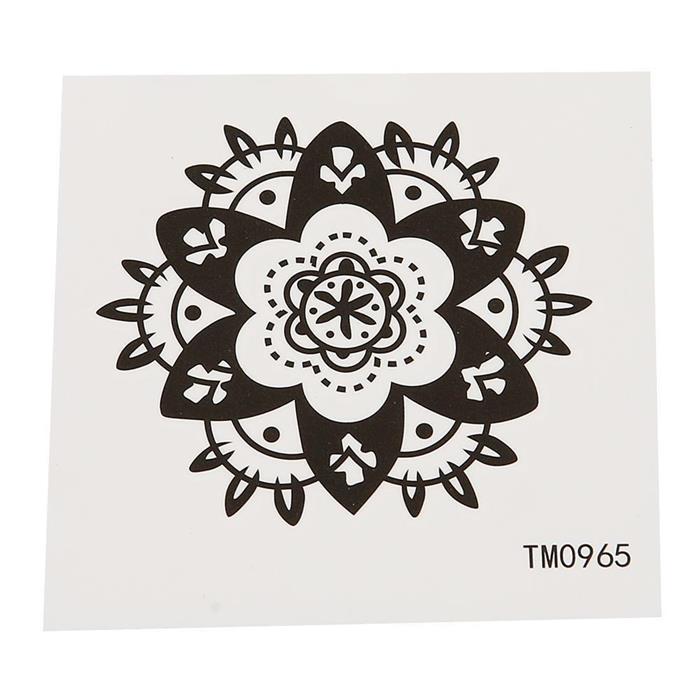 Tattoo+klein+Blume+Blüte+spitz+verziert+schwarz+weiß+einzeln+1+Bogen