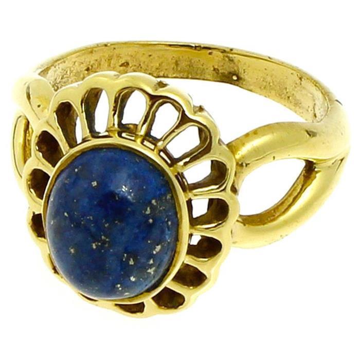 Messing+Ringe+Lapis+blau+Blume+oval+19+mm+antik+golden+nickelfrei+Tribal+Brass