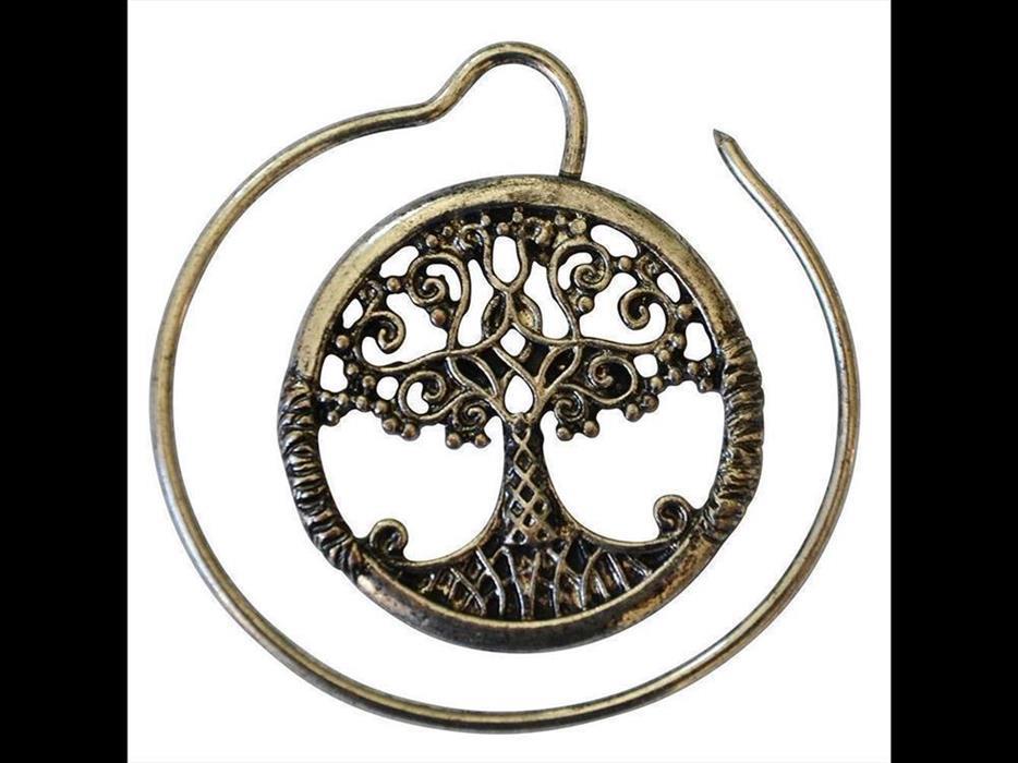 Piercing+Ohrhänger+White+Brass+Spirale+Baum+des+Lebens