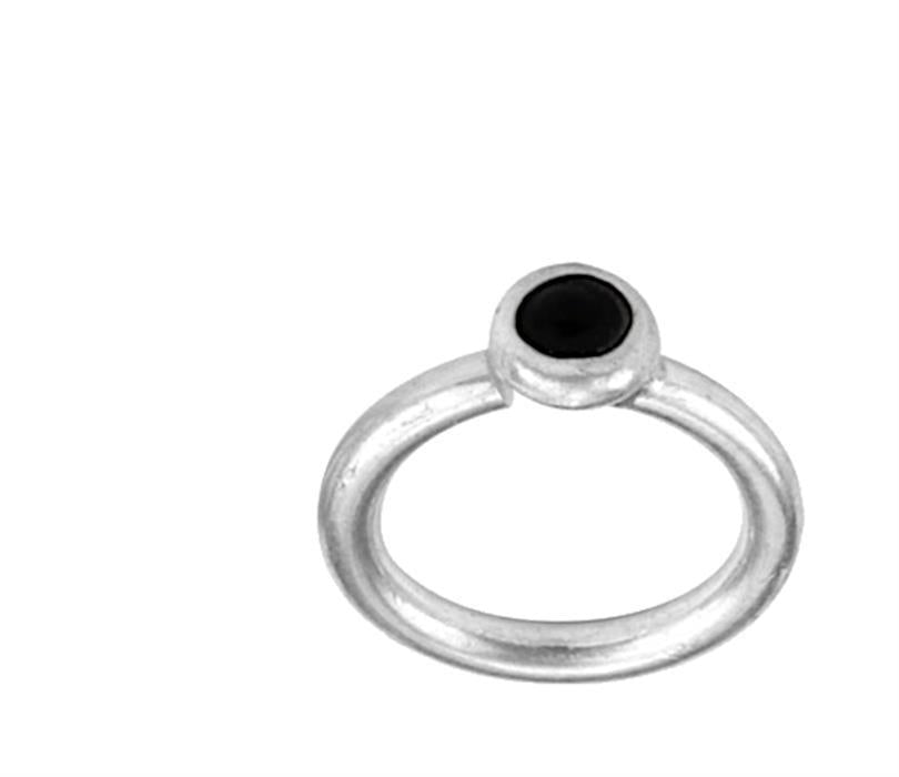 Piercing+Ring+925+Silber+Labret+Tragus+1.2mm+Onyx+Stein