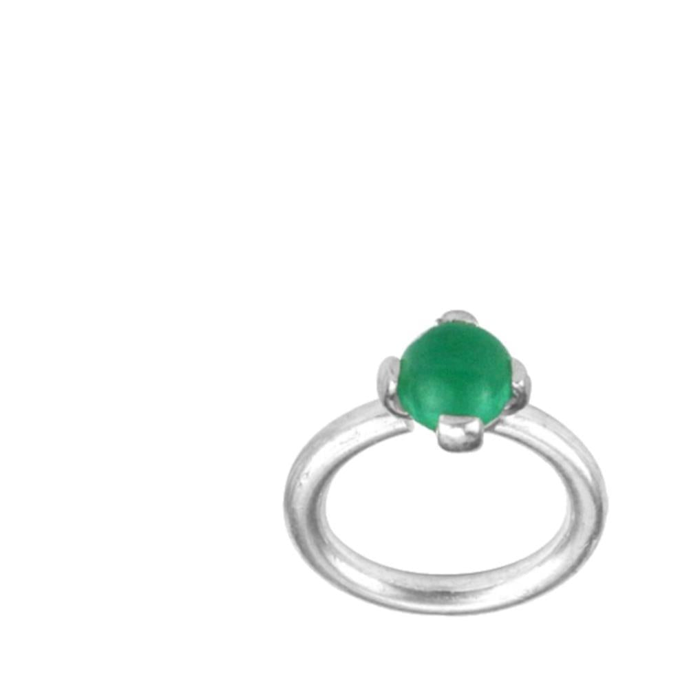 Piercing+Ring+925+Silber+Labret+Tragus+1.2mm+Jade+grün