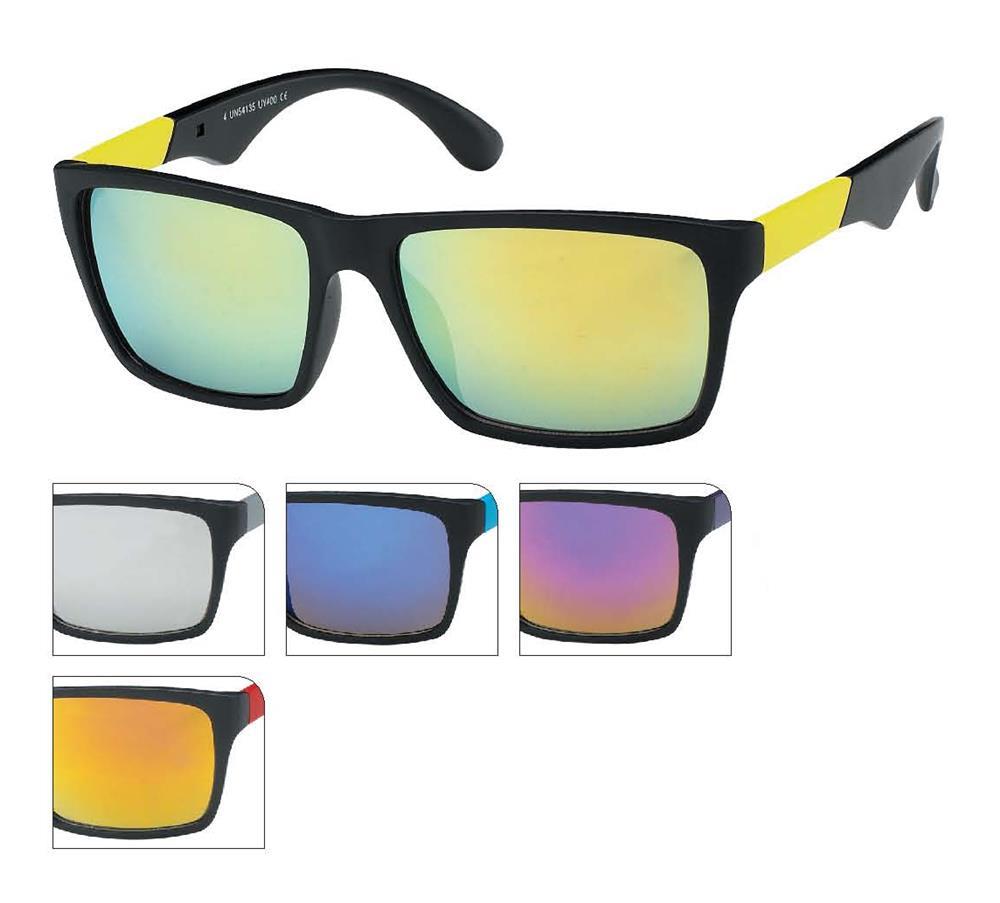 Sonnenbrille+schwarz+bunt+verspiegelt+Unisex+Nerd+Brille+Bügel+400+UV