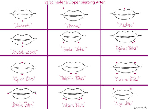 Lippen Piercing Arten