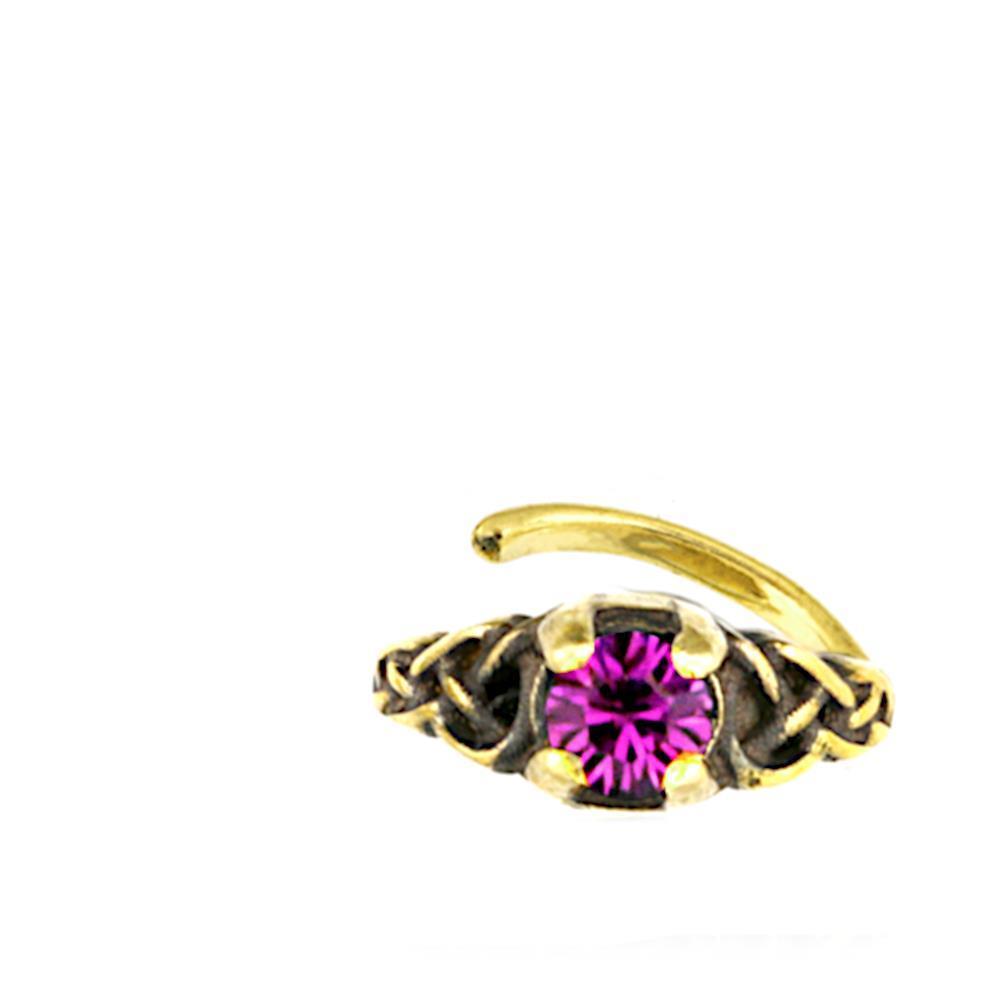 Universal+Piercing+Ring+Brass+Knoten+celtic+pink+Kristall
