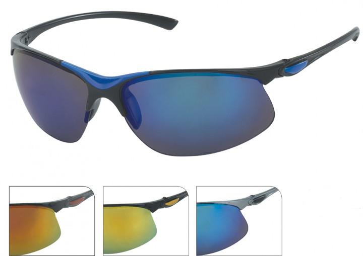 Sonnenbrille+Sport+verspiegelt+400+UV+metallic+farbig+Verzierung+unten+frameless