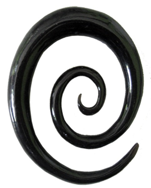 Tribal+Buffalo+Horn+Piercing+Expander+schwarz+oval+Spirale+Plug+Ohrhänger+Ohrstecker