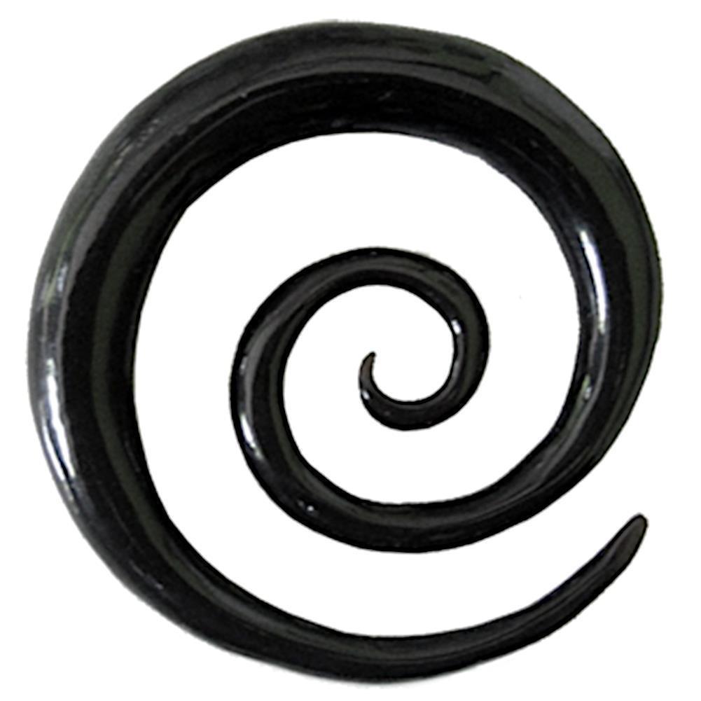 Tribal+Buffalo+Horn+Piercing+schwarz+XL-Spirale+Plug+Expander+Ohrhänger+Ohrstecker