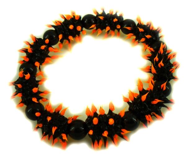 Stachel+Silikonarmbänder+schwarz+Spitzen+orange+Armbänder+Armband+Silikon+Silikonarmband+Schmuck