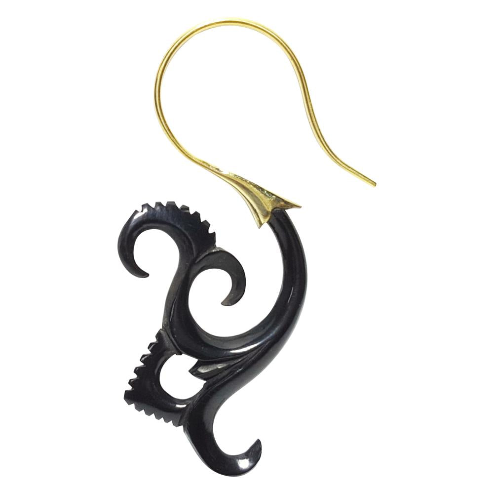 Fake+Horn+Piercing+Hook+Ohrring+Brass+Zacken+Fishtail