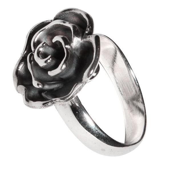 Ring+oxidiert+glänzend+Rose+925+Silber+verstellbar