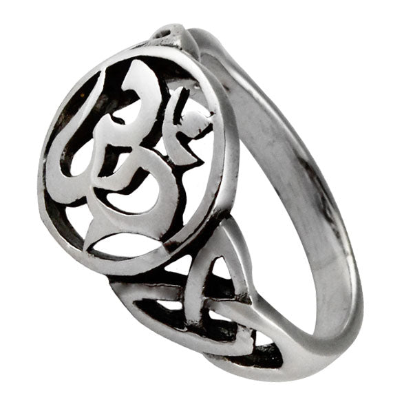 Silberring+925er+Sterling+Silber+Ringe+Om+Zeichen+Schmuck+Schnörkel+geflochten+Designer