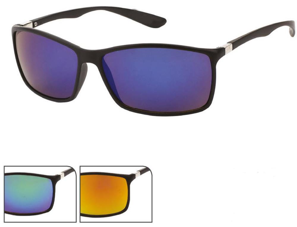 Sonnenbrille+Herren+Brille+getönt+verspiegelt+400+UV+Scharnier+Bügel+dünn+schwarz