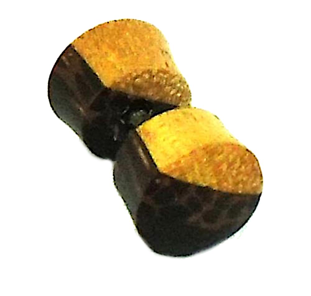 Fake+Piercing+Holz+gelb+schwarz+braun+10mm+Plug