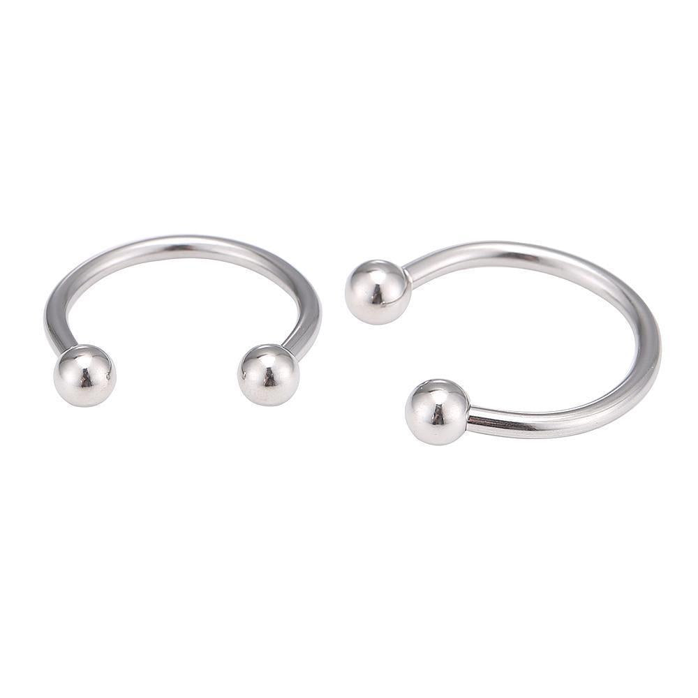 Piercing+Hufeisen+Circular+Barbell+Horseshoe+Edelstahl+silbern+Kugeln