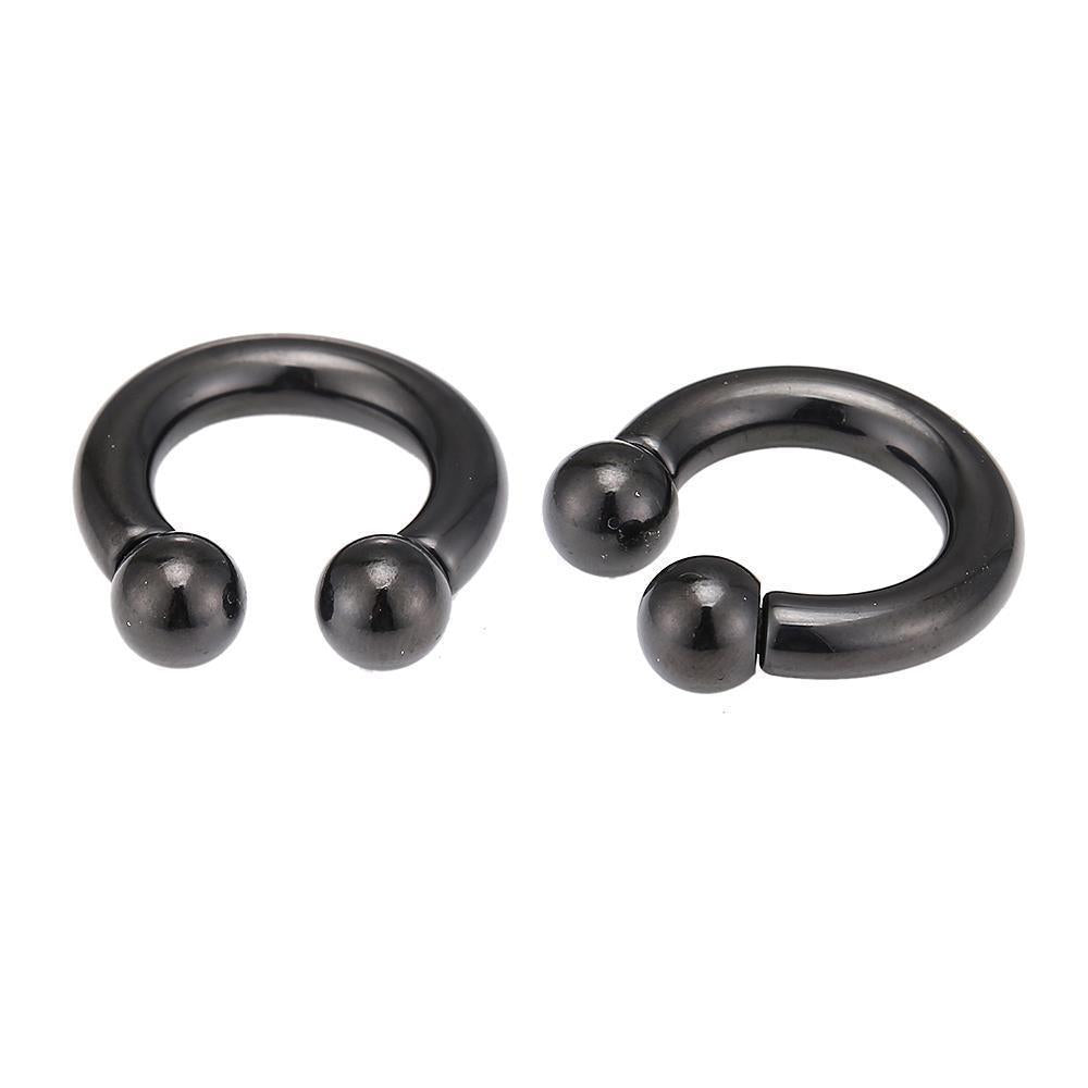 Piercing+Hufeisen+Circular+Barbell+Horseshoe+Edelstahl+schwarz+Kugeln