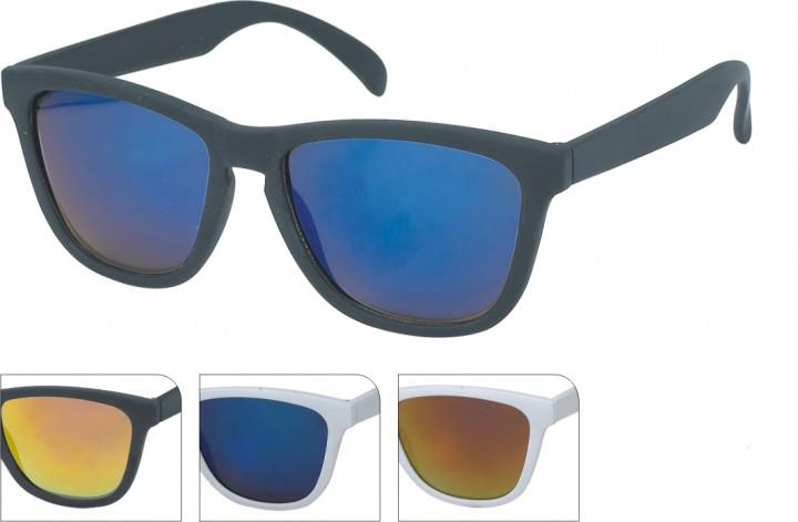 Sonnenbrille+verspiegelt+schwarz+weiß+400+UV++Stil+Panto+Steg+Nerd