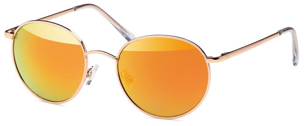 Sonnenbrille+rund+Gläser+John+Lennon+Style+400UV+Metallrahmen+golden+verspiegelt