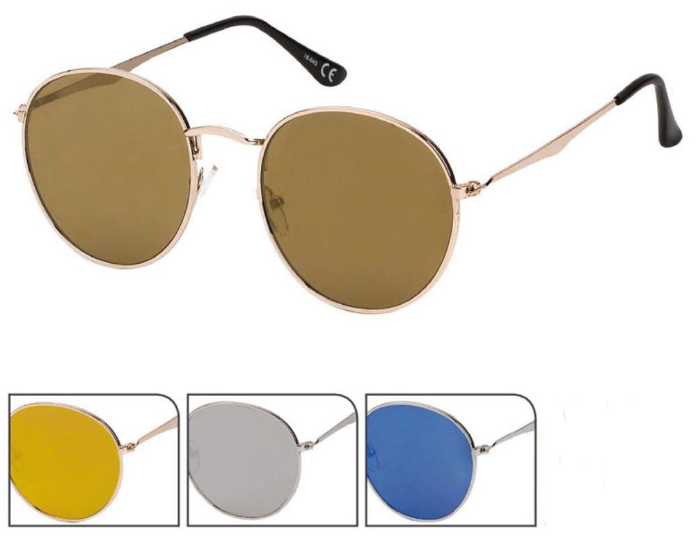 Sonnenbrille+Pilotenbrille+Panto+Round+400+UV+verspiegelt+Steg+lang+geknickt