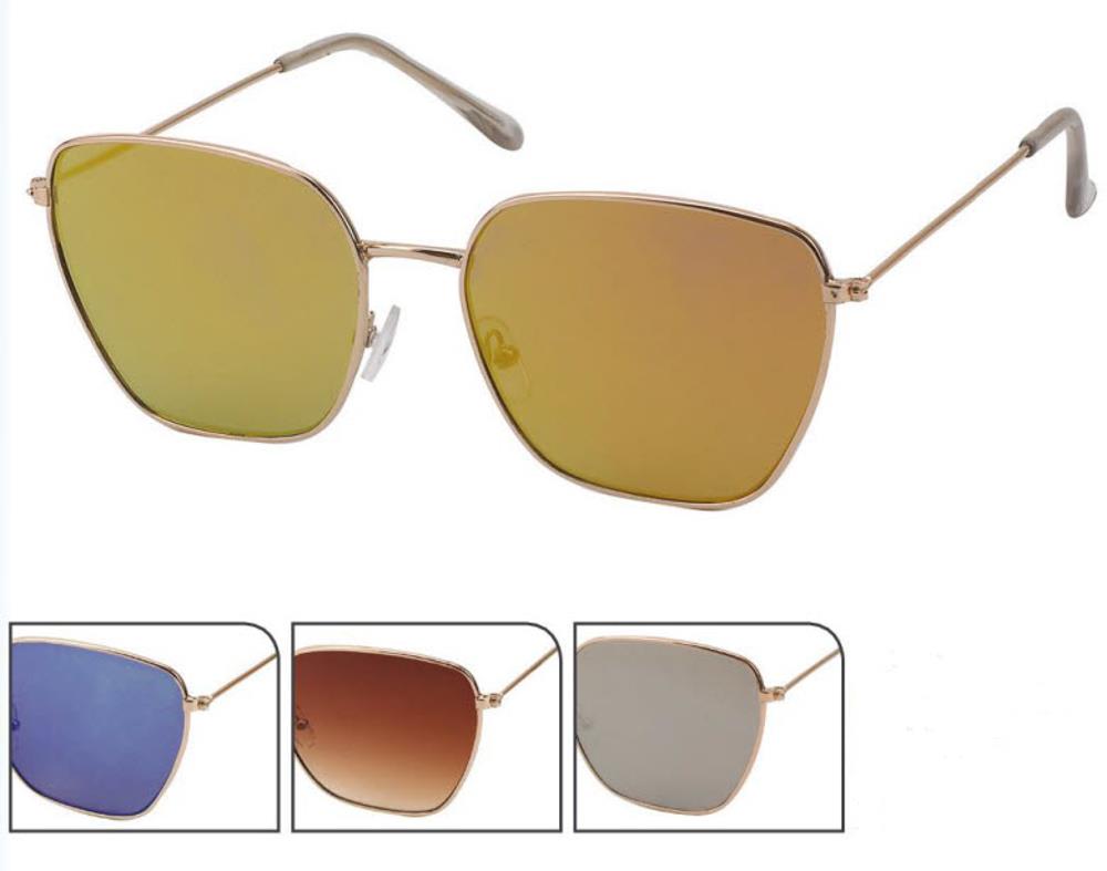 Sonnenbrille+Piloten+Retro+Stil+400+UV+verspiegelt+Trapezform+eckige+Gläser