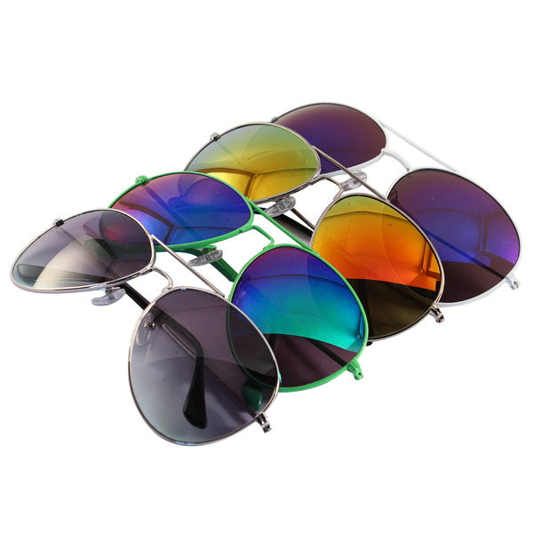 Sonnenbrille+Pilotenbrille+verspiegelt+bunt+Metall+Unisex+Brille+400+UV