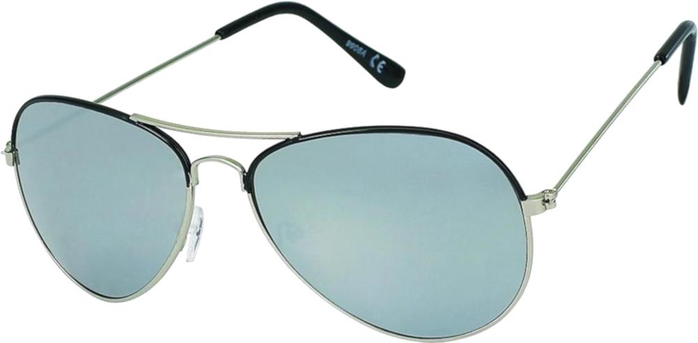 Sonnenbrille+Unisex+Pilotenbrille+Pornobrille+Fliegerbrille+Perlglanz+verspiegelt+400UV+schwarz+silber