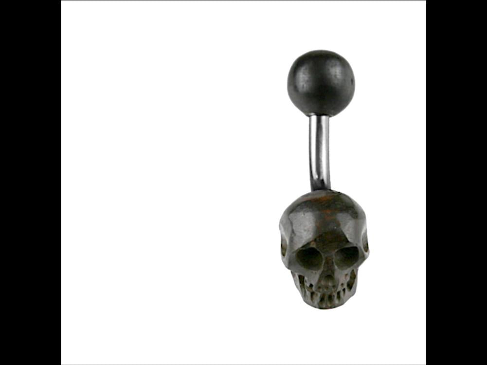 Bauchnabel+Piercing+Edelstahl+Knochen+Skull