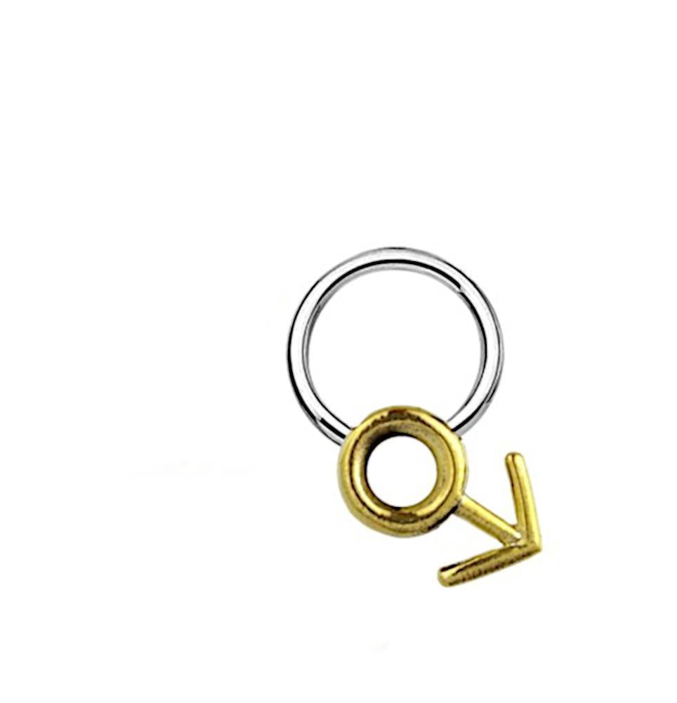 Piercing+Klemmkugel+Ring+Brass+Edelstahl+Symbol+männlich