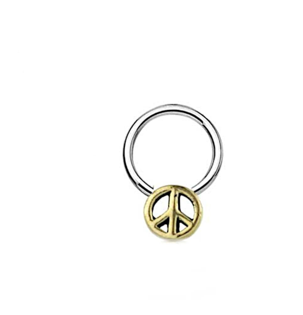 Piercing+Klemmkugel+Ring+Brass+Edelstahl+Peace+Zeichen