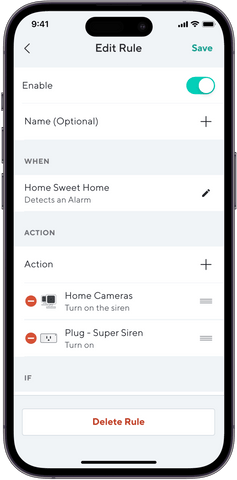 App rules for home security