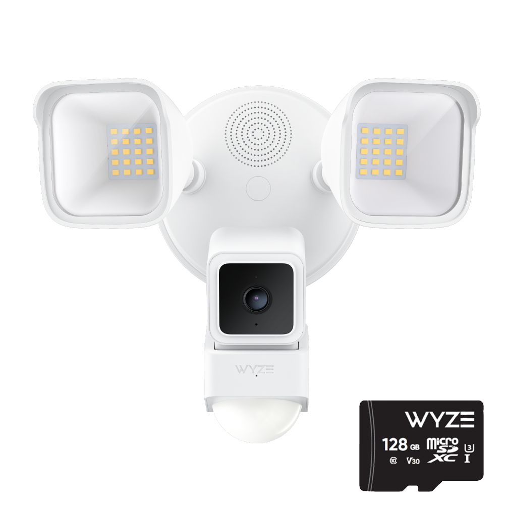 Photos - Surveillance Camera Wyze Cam Floodlight (v1) - Cam Floodlight + 128GB microSD Card PVB-C3FL-MS 