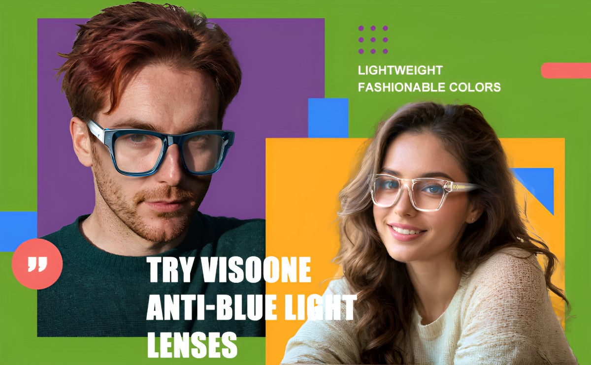 VisoOne Fashionable Square Blue Light Glasses Men Women 52mm Description-Feature_4