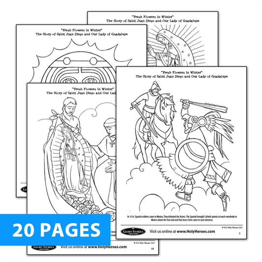 Our Lady of Guadalupe Mini Coloring Books for Kids - St. Juan Diego Coloring