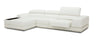 Divani Casa Chrysanthemum Mini - Modern White Leather Left Facing Sectional Sofa