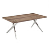 Modrest Stark Modern Walnut & Stainless Steel Dining Table