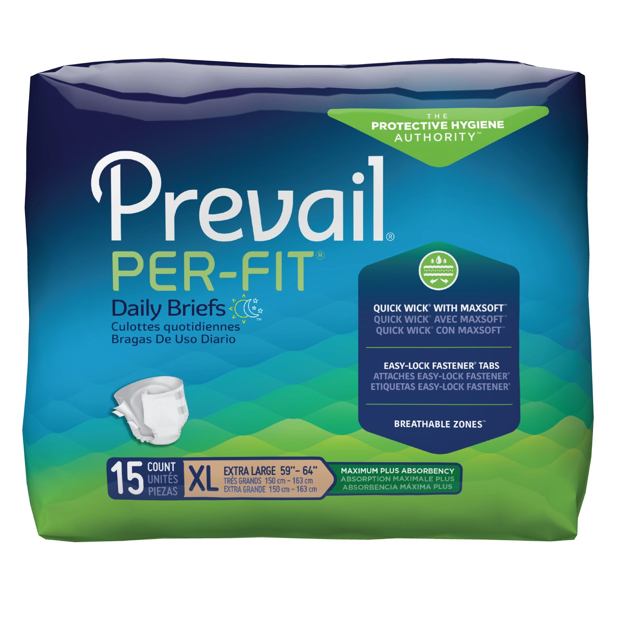Prevail® Per-Fit® Maximum Incontinence Brief, Extra Large