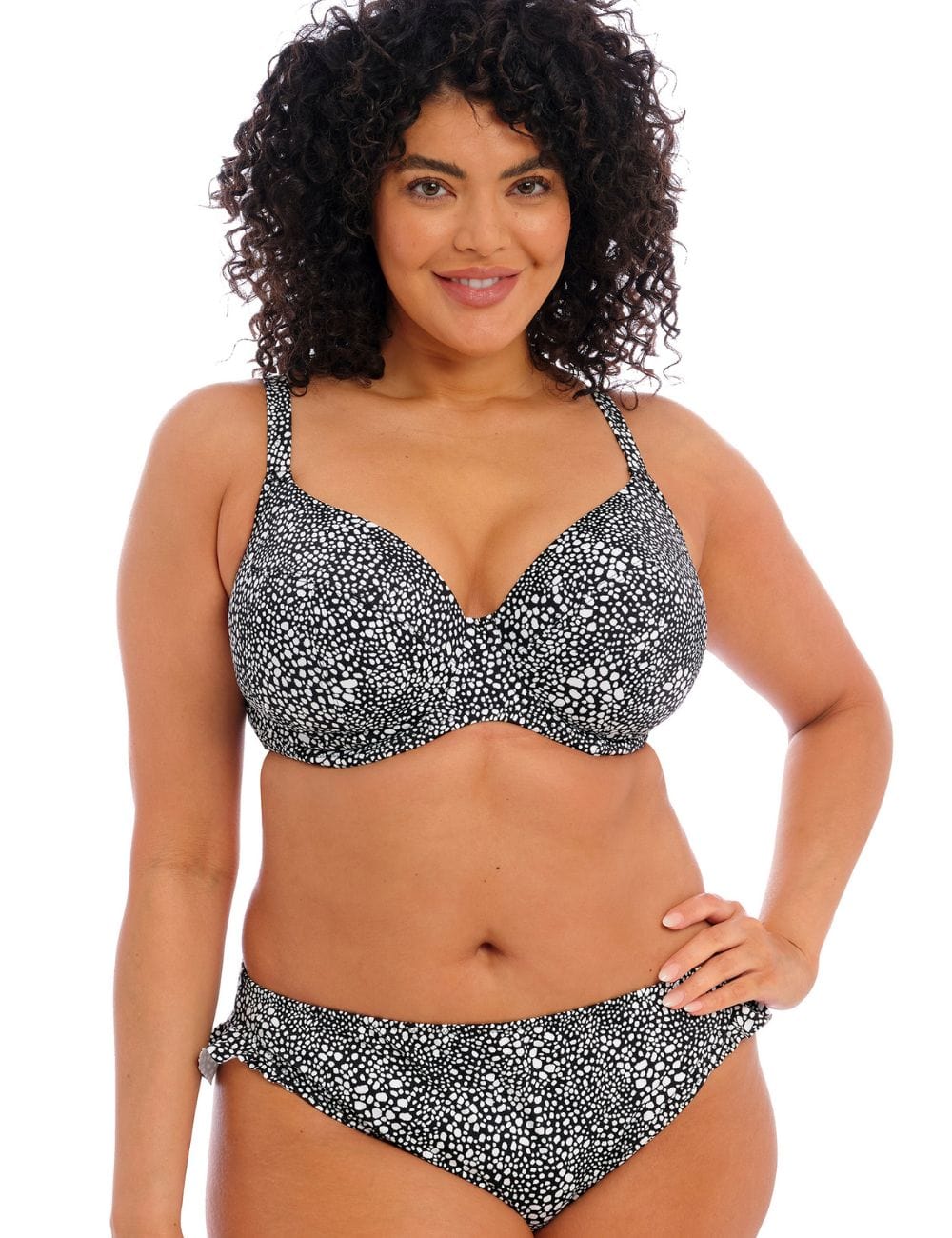 Elomi Checkmate Plunge Bikini Top Grey Marle