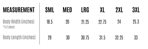 "Size Chart"