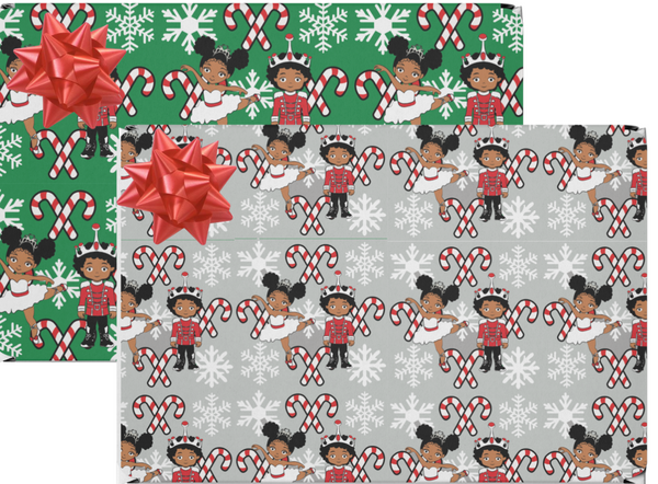 Black Santa & Mrs. Claus with Wreath Wrapping Paper Roll – Midnight  Reflections, LLC