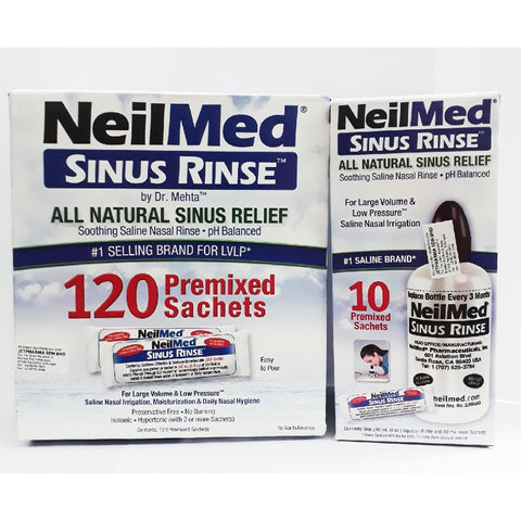 2 x NeilMed Sinus Rinse Pediatric Starter Kit Soothing Saline Nasal 30  Sachets