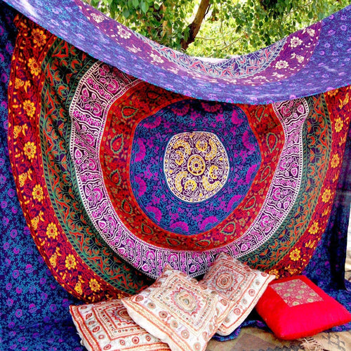 Indian Hippie Bohemian Psychedelic Mandala Wall Hanging Tapestry